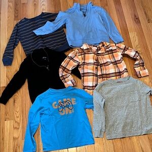 Kids Long Sleeve Shirt Collection - Blue, Black, Gray, Orange Plaid